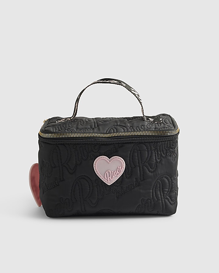 Girls Black Nylon Script Lunchbox