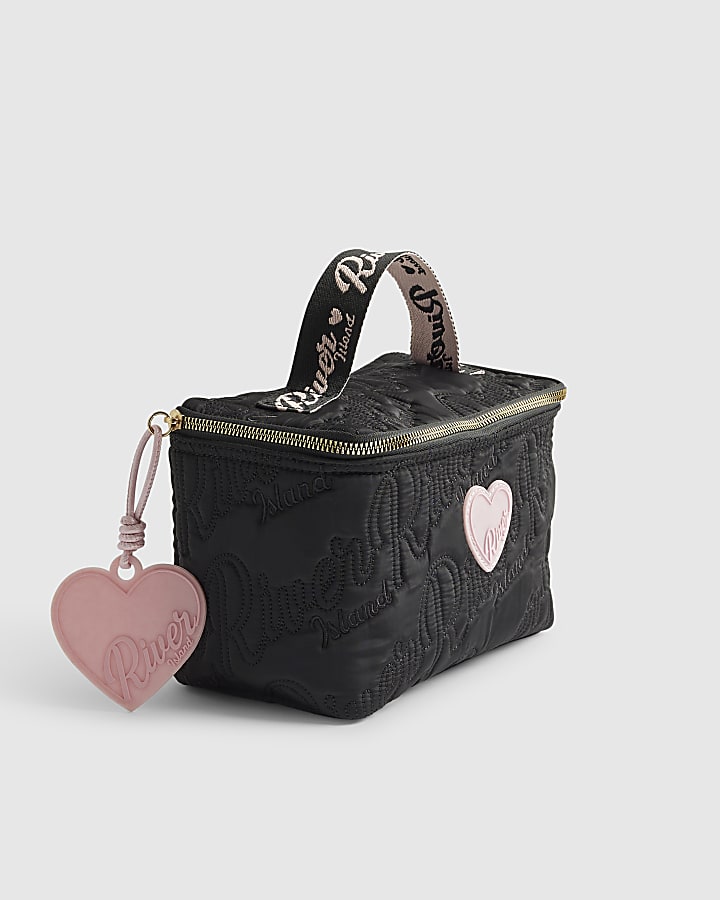 Girls Black Nylon Script Lunchbox