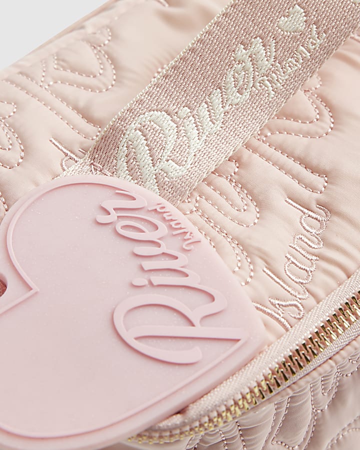 Girls Pink Nylon Script Lunchbox