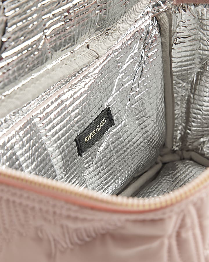 Girls Pink Nylon Script Lunchbox