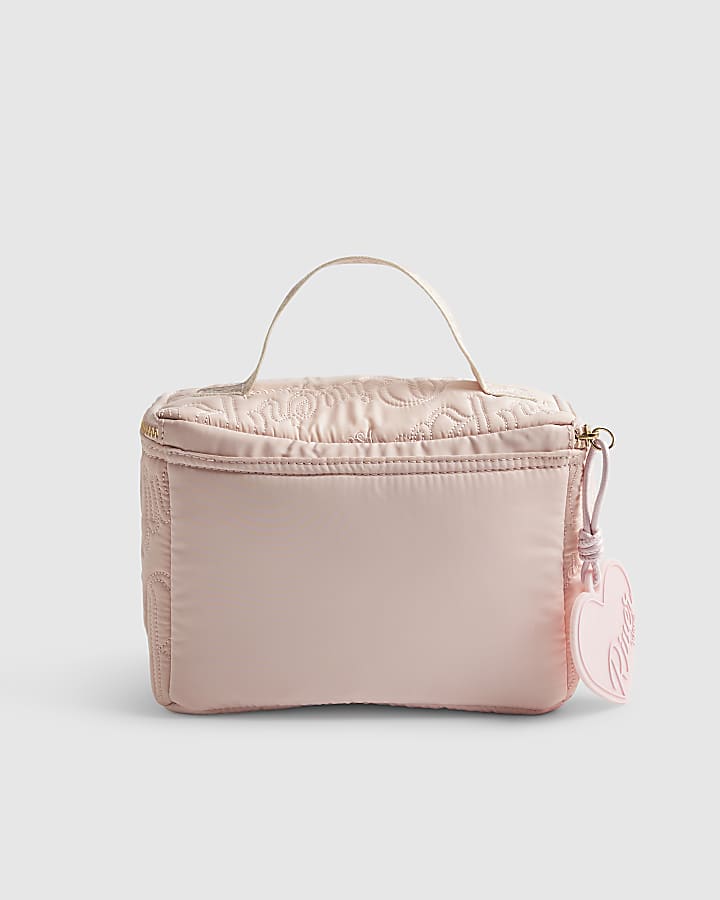 Girls Pink Nylon Script Lunchbox