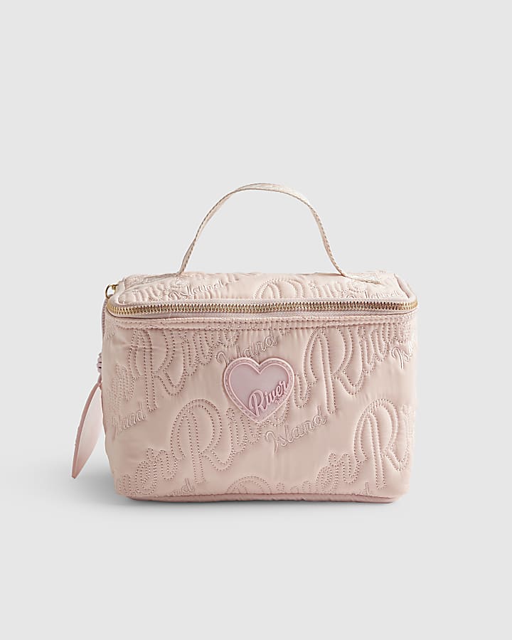 Girls Pink Nylon Script Lunchbox