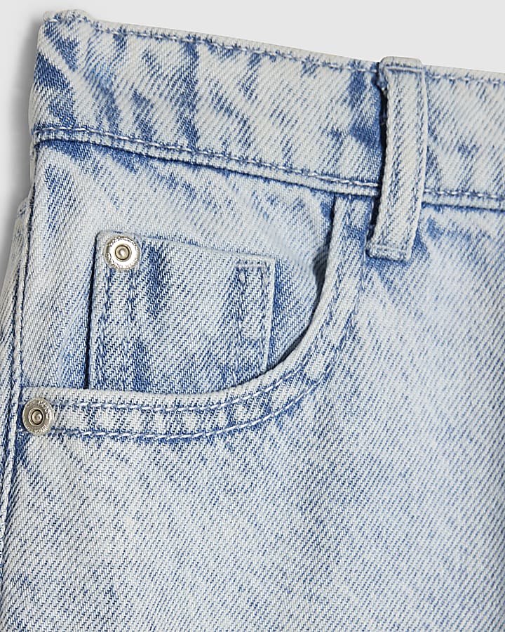Girls Bow Etched Wide Leg Jeans