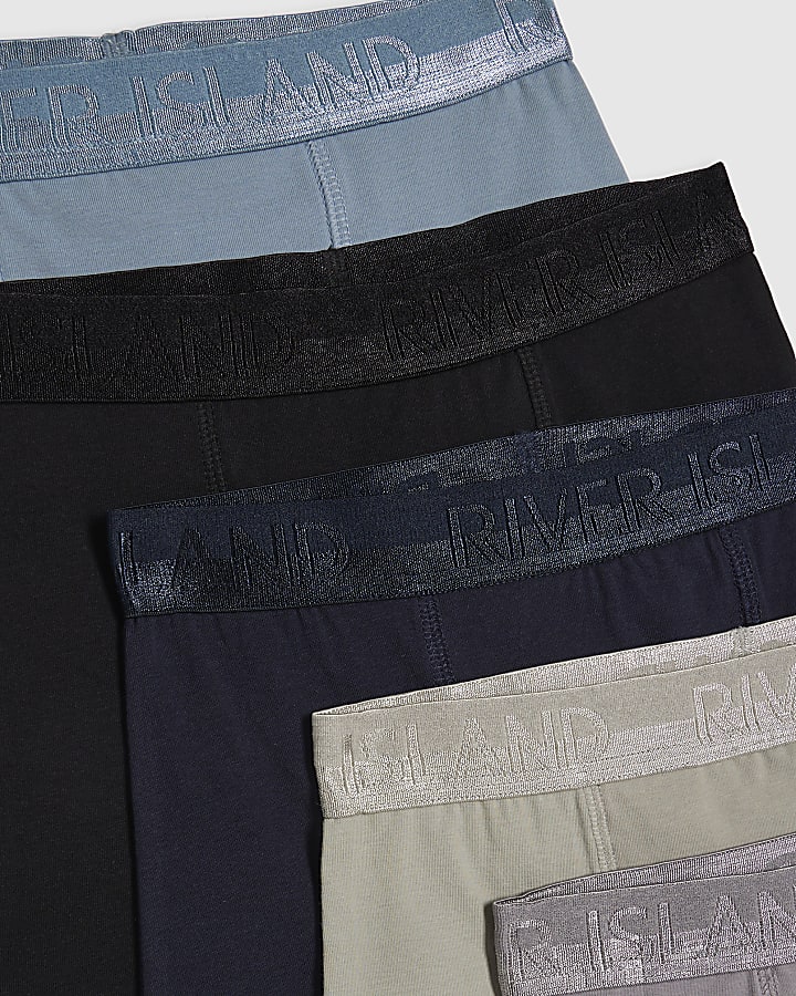 Blue Metallic Pack Of 5 Boxers