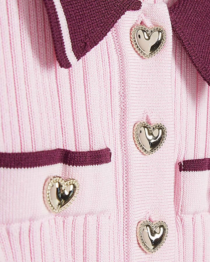 Mini Girls Pink Knitted Flippy Dress
