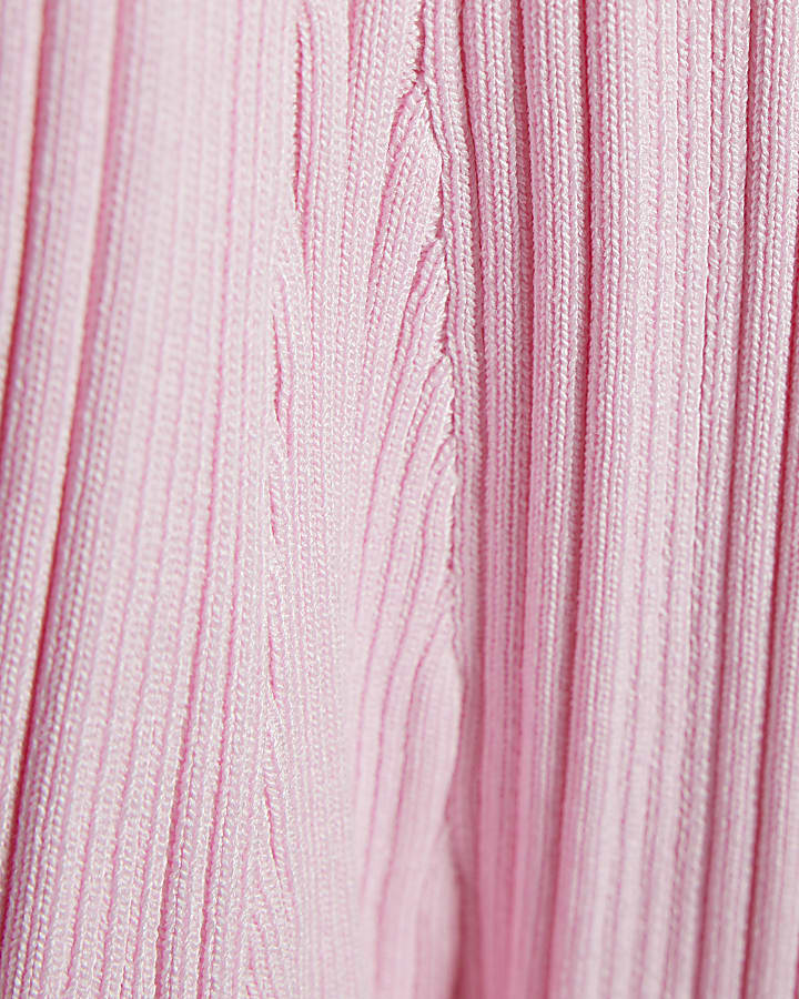 Mini Girls Pink Knitted Flippy Dress