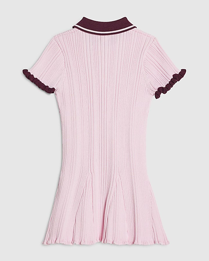 Mini Girls Pink Knitted Flippy Dress