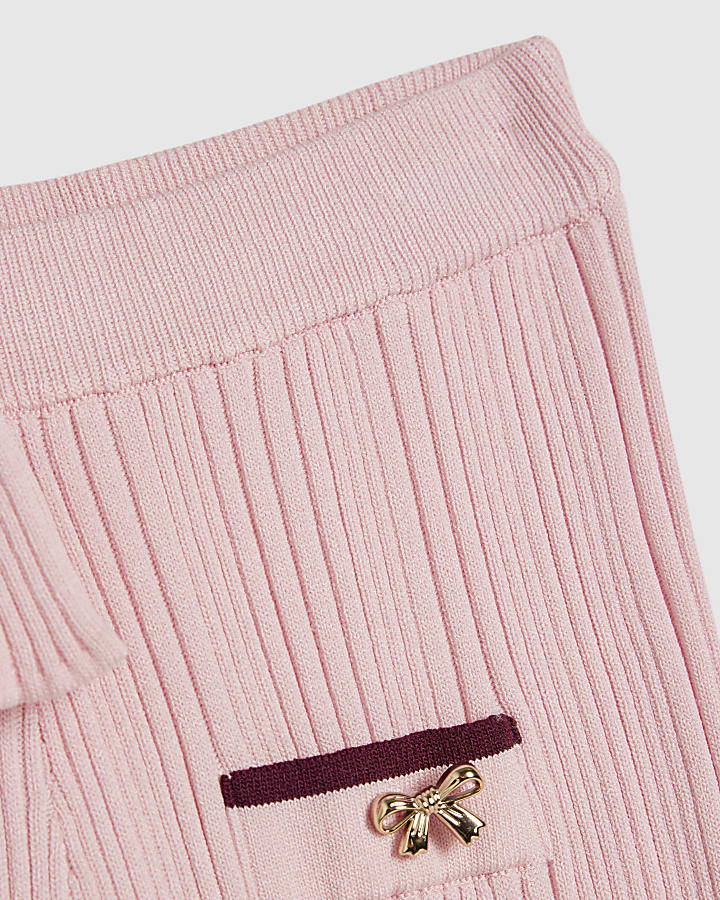 Mini Girls Pink Peplum Top & Trousers Set