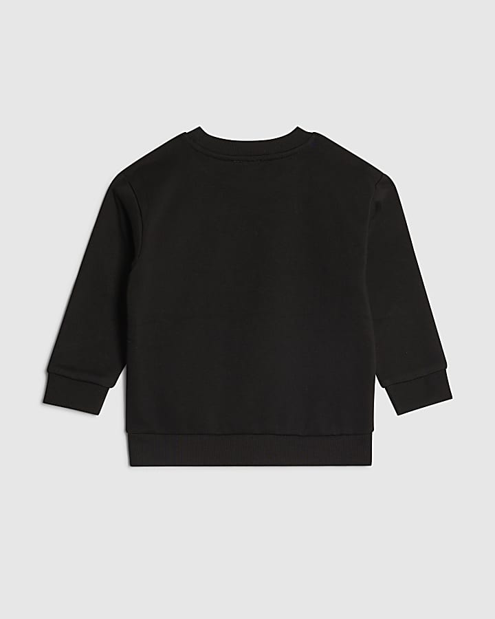 Mini Boys Black Crest Sweatshirt