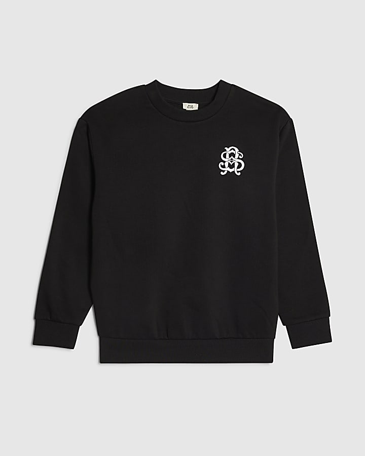 Boys Black Crest Sweatshirt