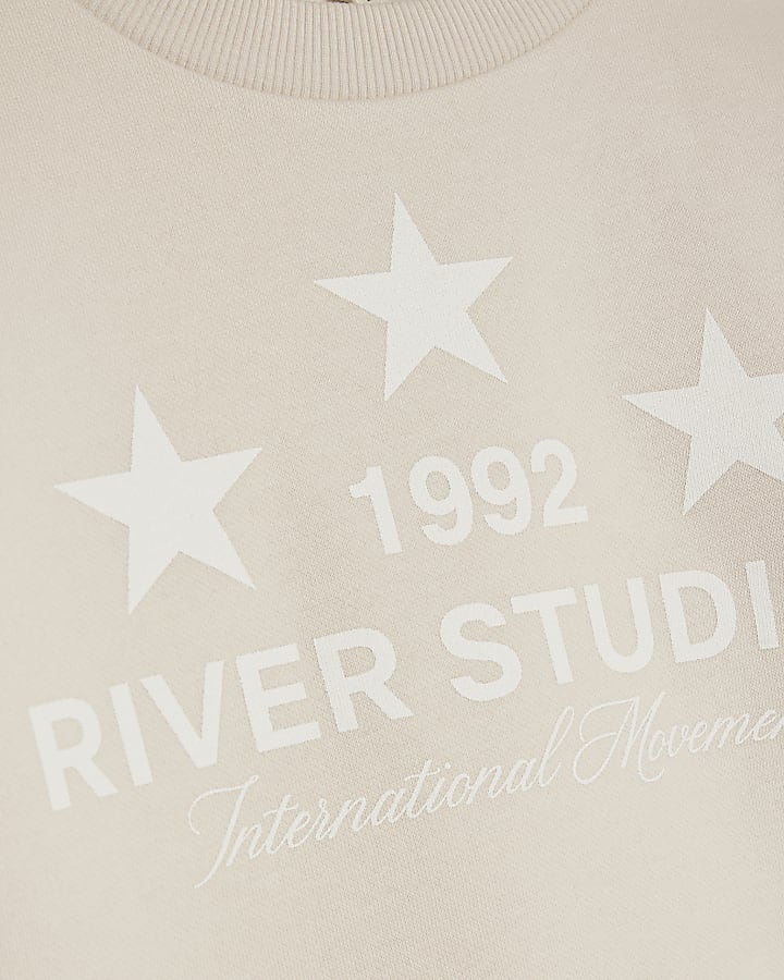 Mini Boys Beige River Studios Sweatshirt