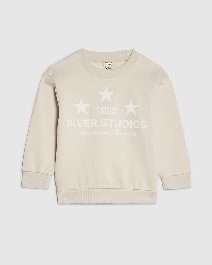Mini Boys Beige River Studios Sweatshirt