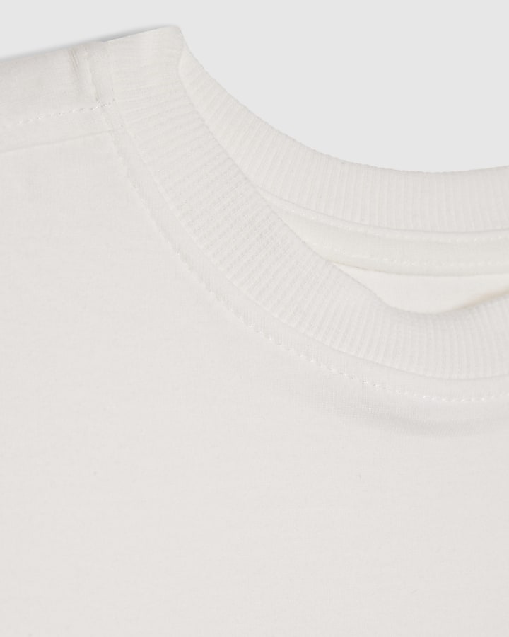 Mini Boys White Regular Fit River T-Shirt