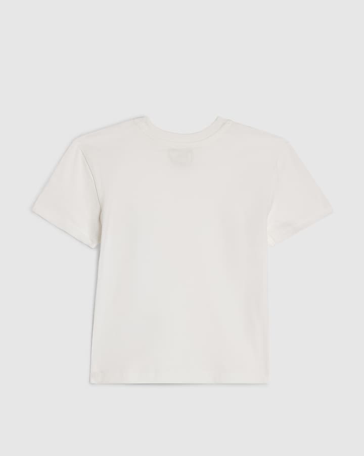 Mini Boys White Regular Fit River T-Shirt
