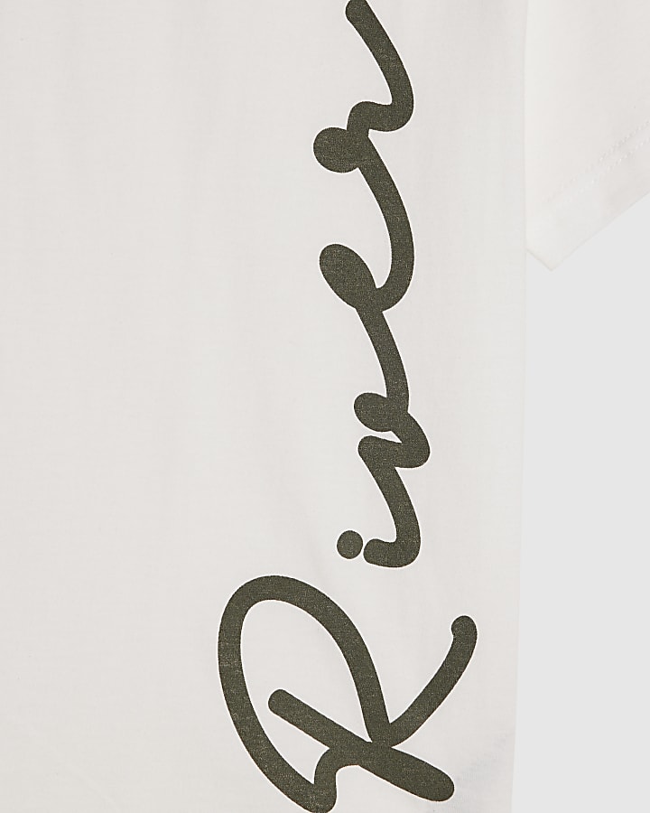 Boys White Regular Fit River T-Shirt