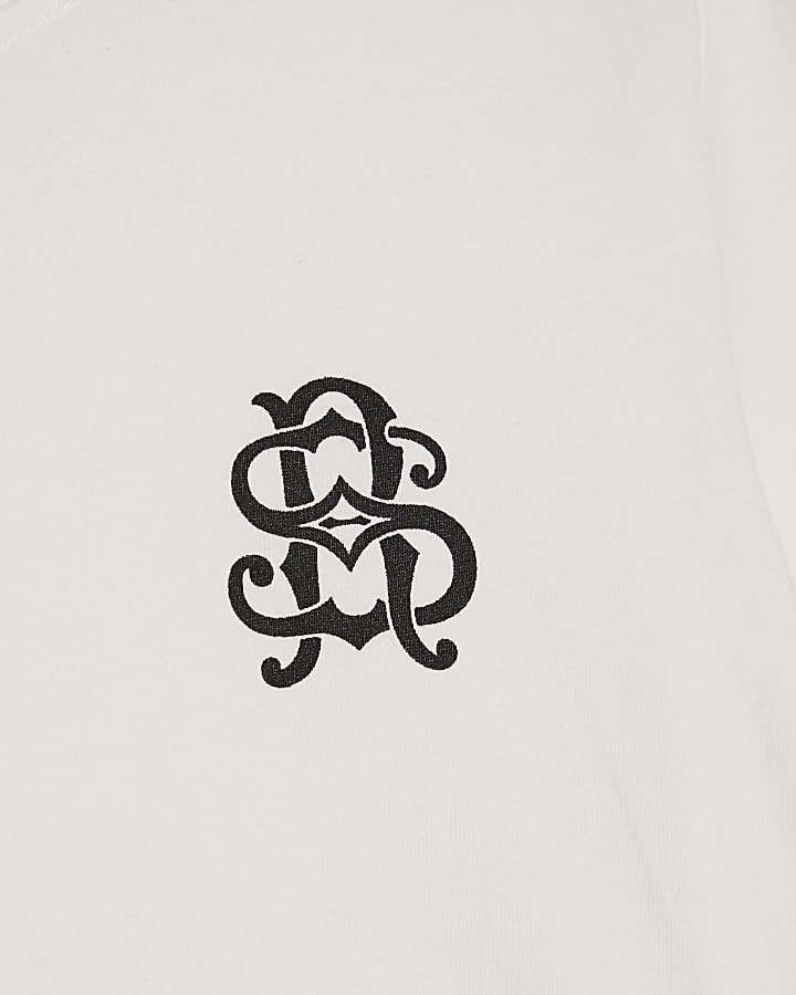 Mini Boys White Crest T-Shirt