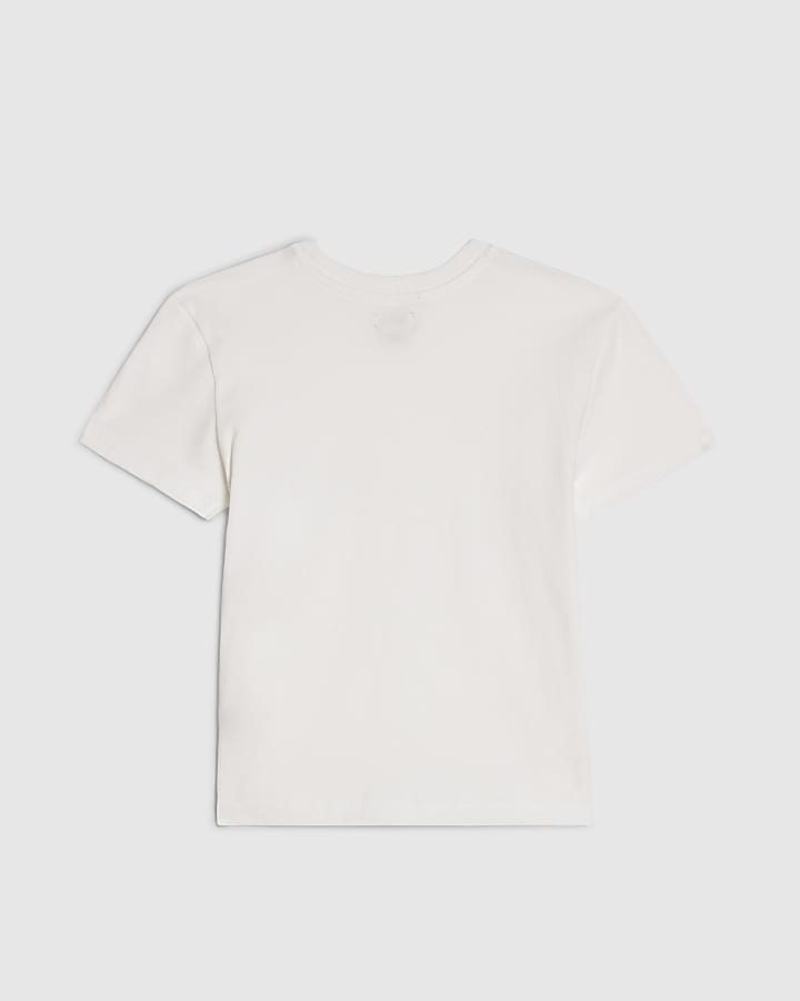 Mini Boys White Crest T-Shirt