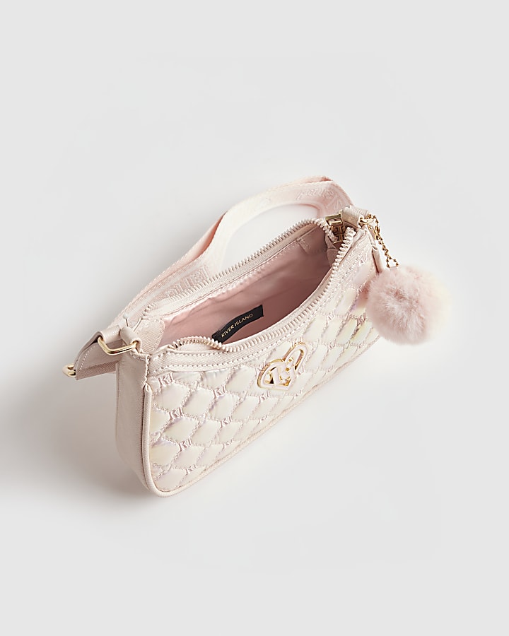 Girls Pink Iridescent Scoop Bag