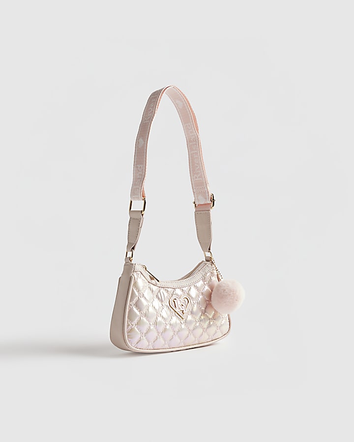 Girls Pink Iridescent Scoop Bag