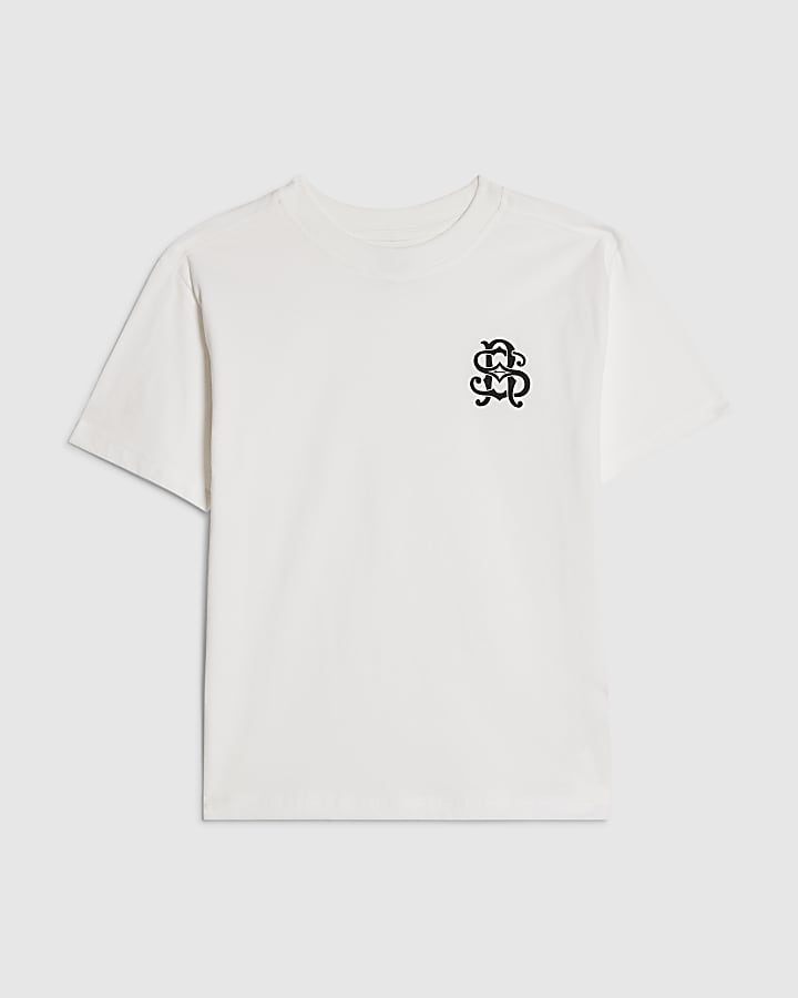 Boys White Crest T-Shirt