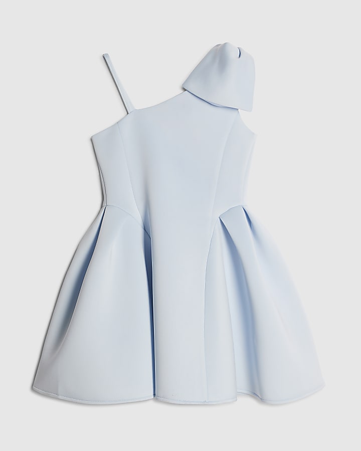 Girls Blue One Shoulder Premium Dress