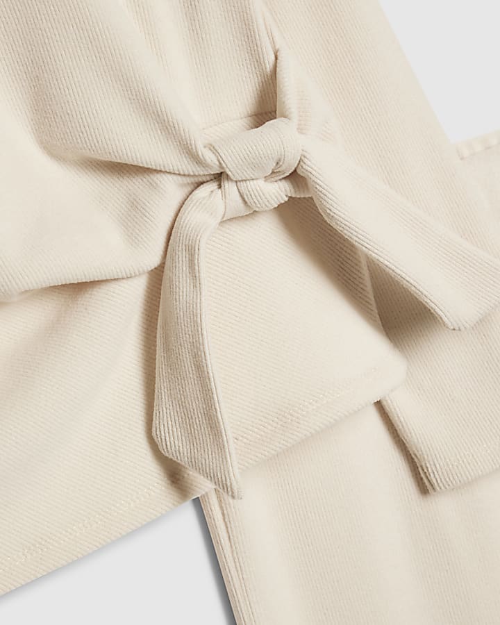 Girls Cream Long Sleeve Cosy Rib Set