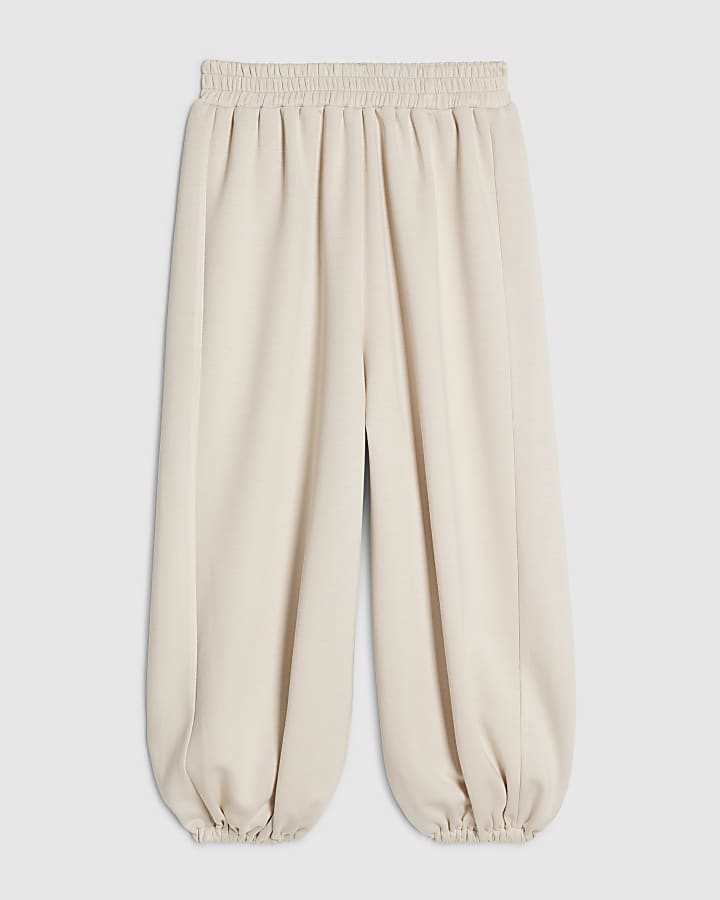 Girls Cream Balloon leg Trousers