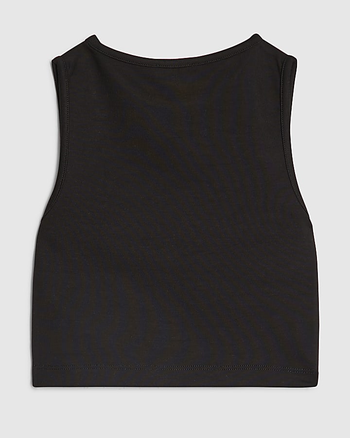 Girls Black Stud Tank Top