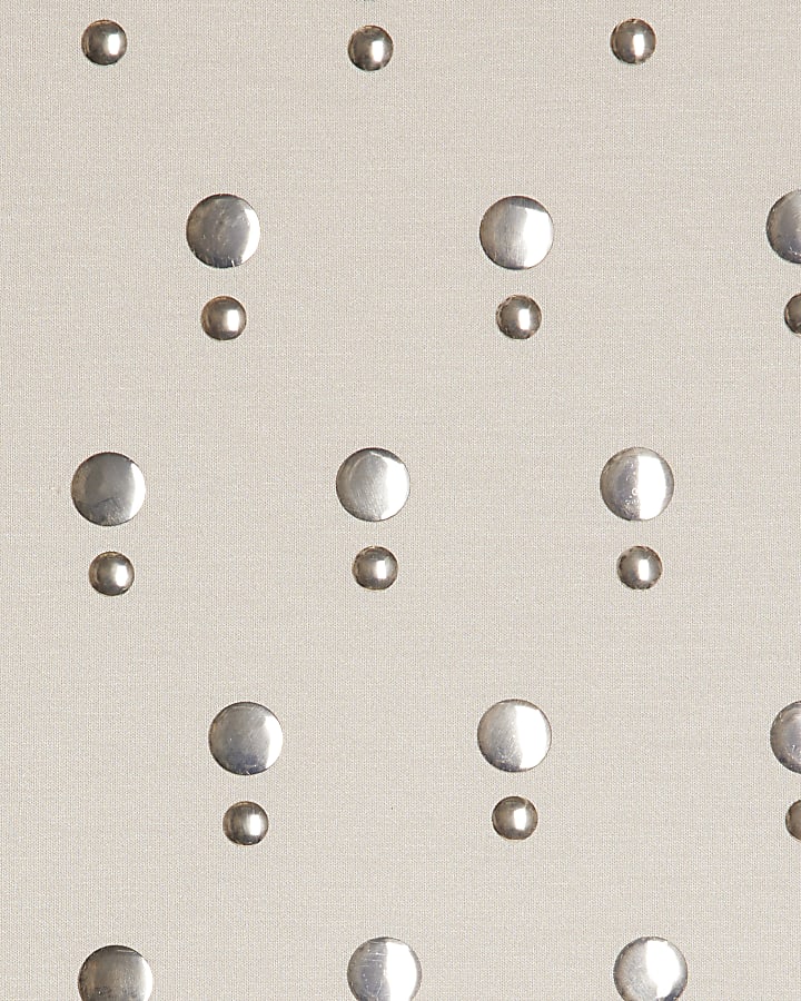 Girls Cream Stud Tank Top