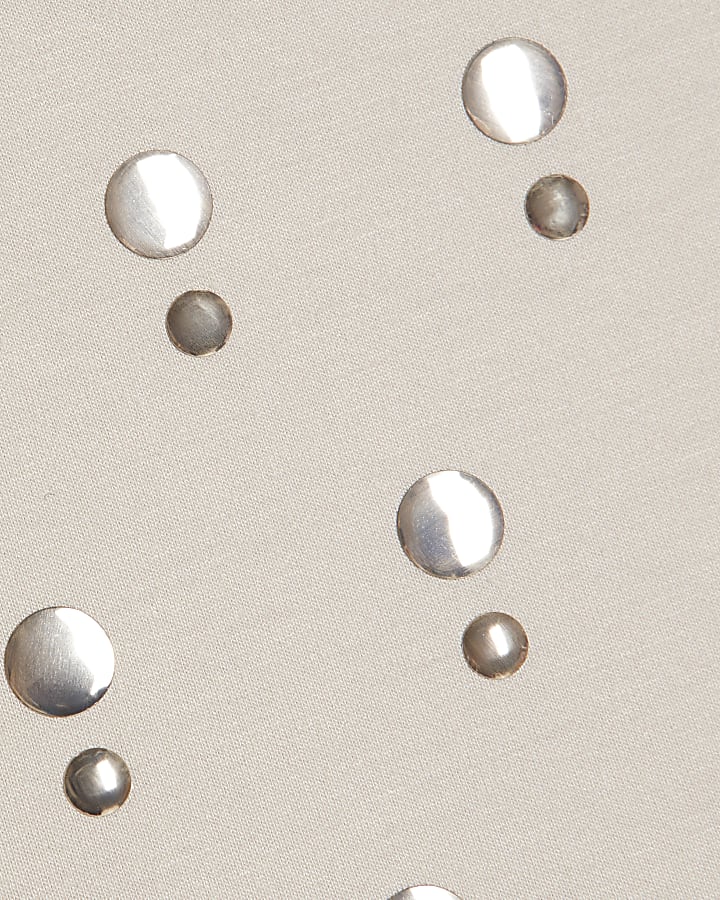 Girls Cream Stud Tank Top