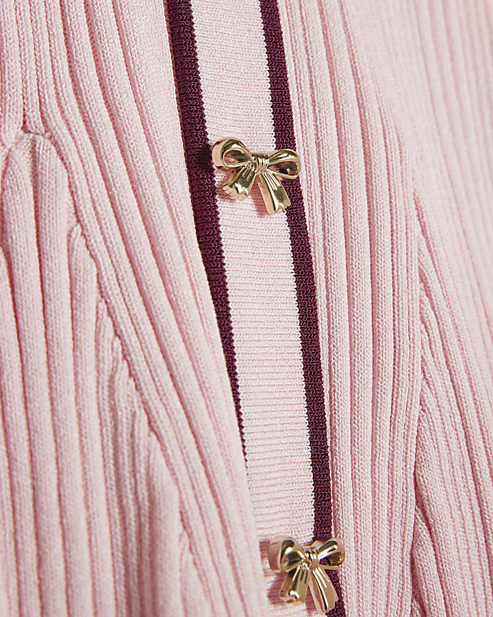 Girls Pink Peplum Hem Polo Shirt Set