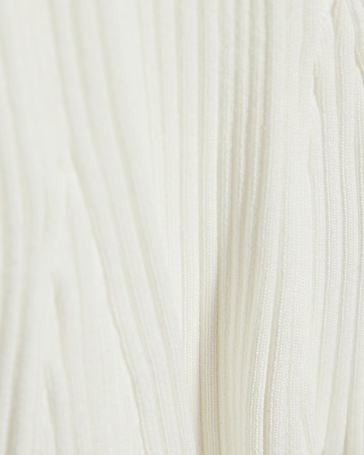 Girls Cream Knitted Flippy Dress