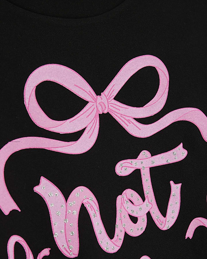 Black Not Today Bow Boyfriend T-Shirt