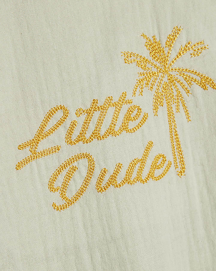 Baby Boys Green Little Dude Romper