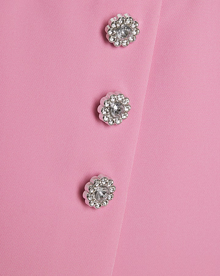 Girls Pink Button Skort
