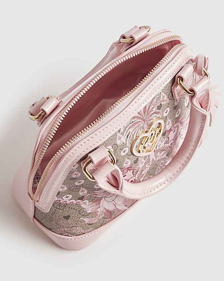Girls Brown Monogram Horse Print Bag