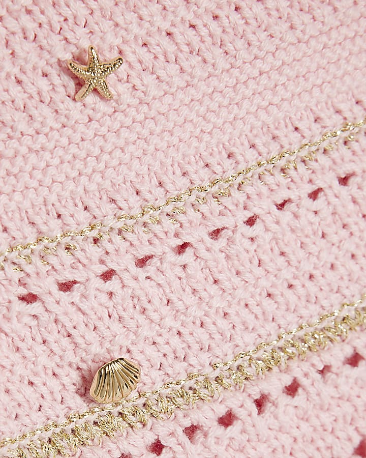 Mini Girls Pink Charm Crochet Top