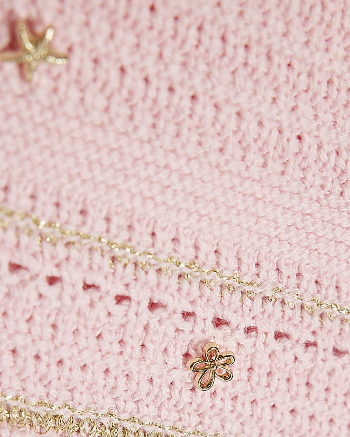 Mini Girls Pink Charm Crochet Top