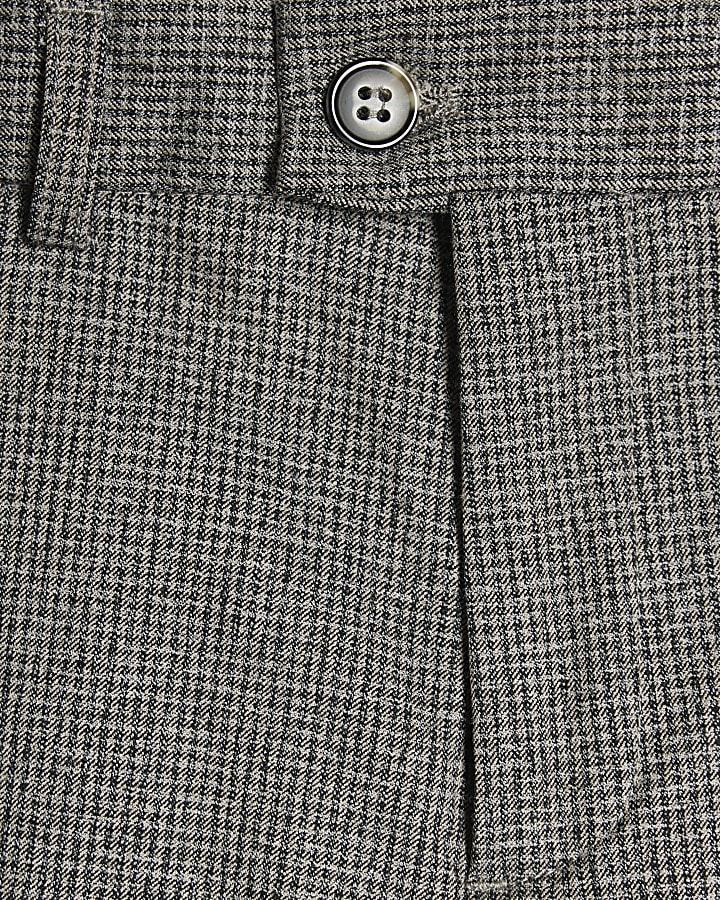 Boys Grey Dogtooth Suit Trousers
