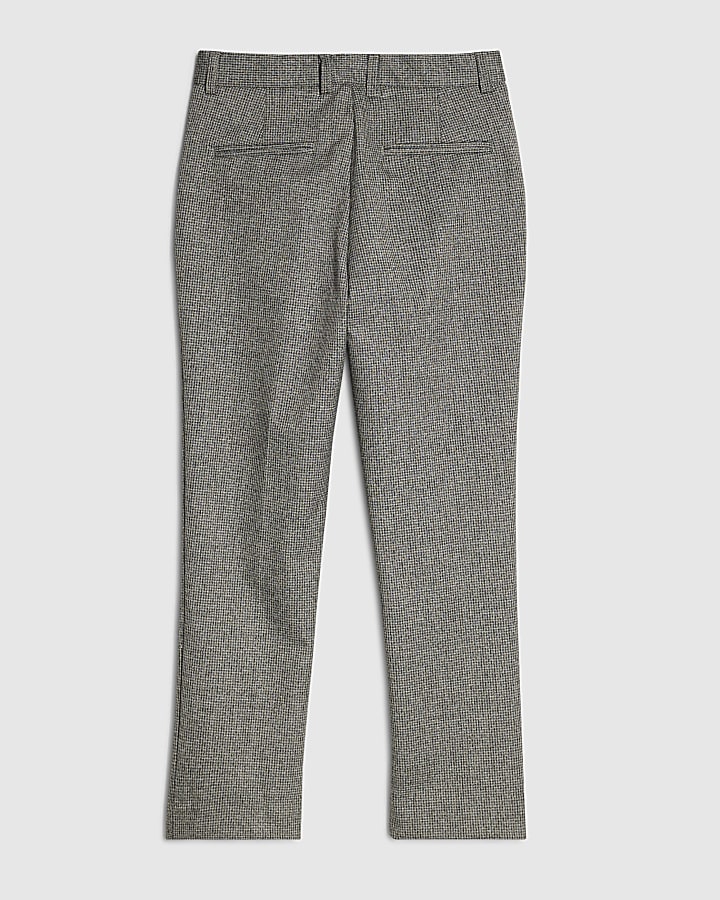 Boys Grey Dogtooth Suit Trousers