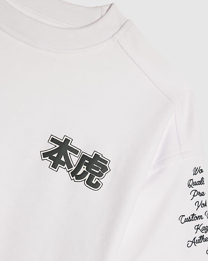 Mini Boys White Kazaki Japanese T-Shirt