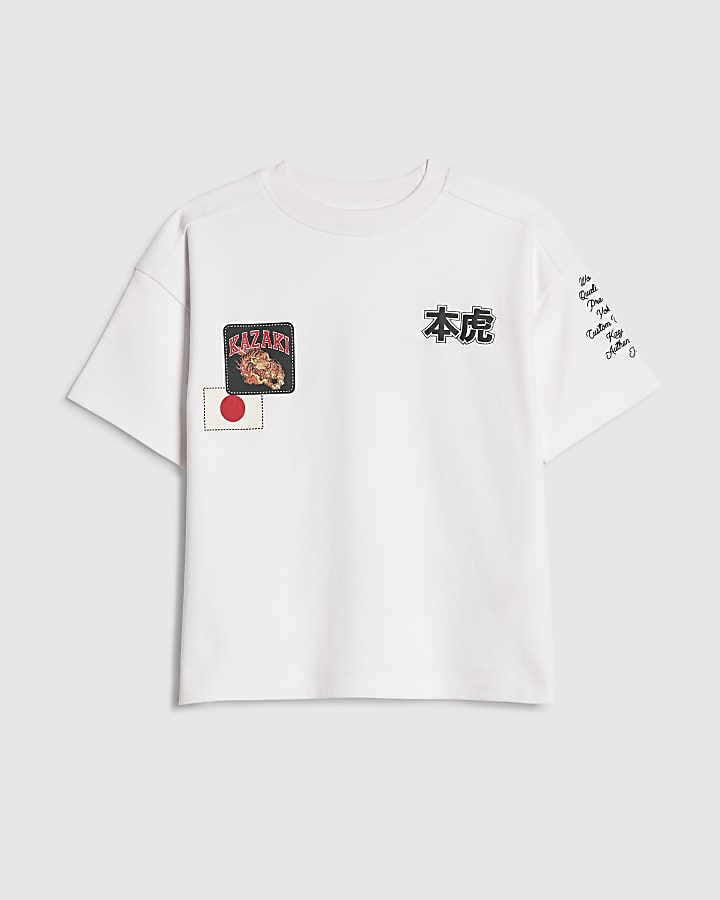 Mini Boys White Kazaki Japanese T-Shirt