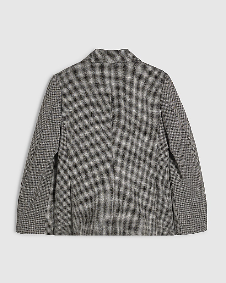 Boys Grey Puppytooth Suit Jacket