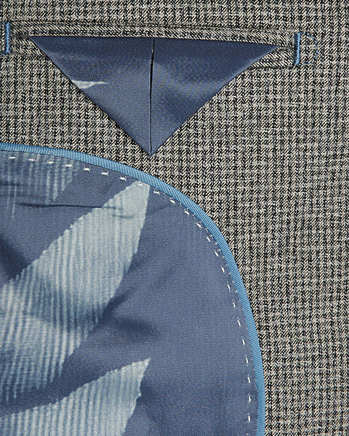 Boys Grey Dogtooth Jacket Suit Set