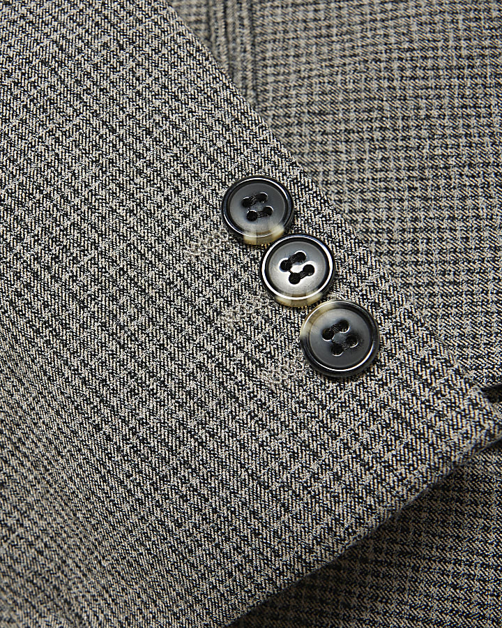 Boys Grey Dogtooth Jacket Suit Set