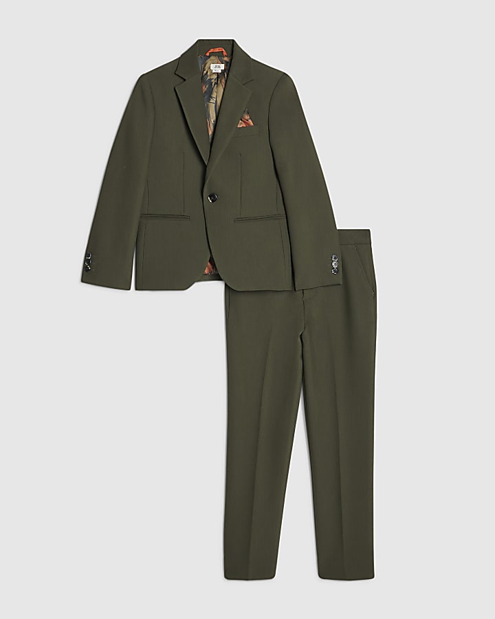 Boys Green Jacket and Trousers Suit Set