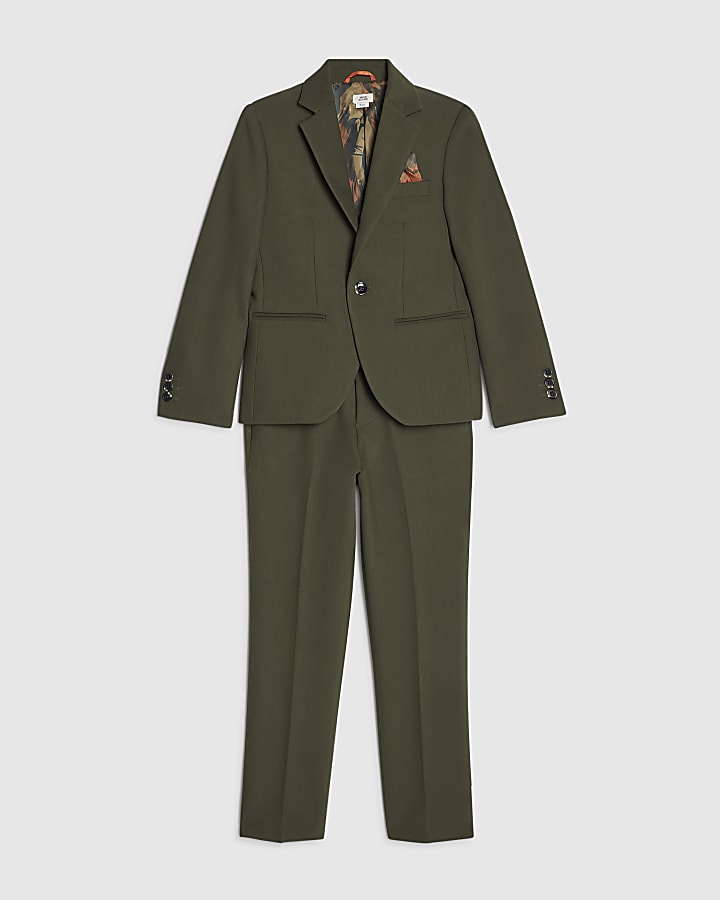 Boys Green Jacket and Trousers Suit Set