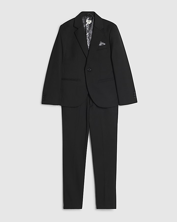 Boys Black Jacket And Trousers Suit Set
