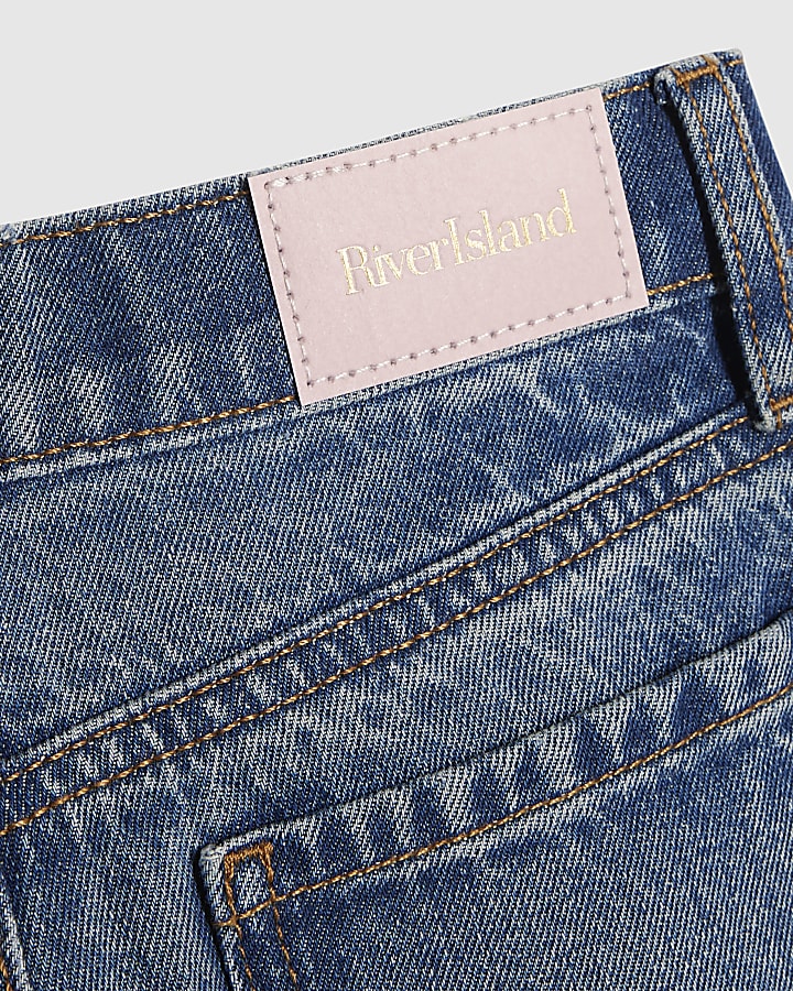 Girls Wide Leg Bow Keychain Jeans