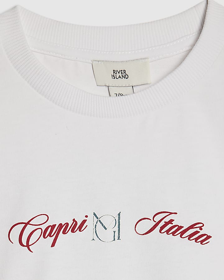 Boys White Boat T-Shirt